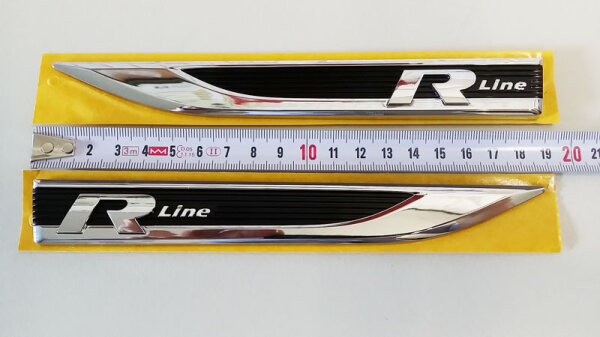 VW R Logo R-Line ORIGINAL Emblem Schriftzug Kotflügel Aufkleber Links und Rechts Set gross XL