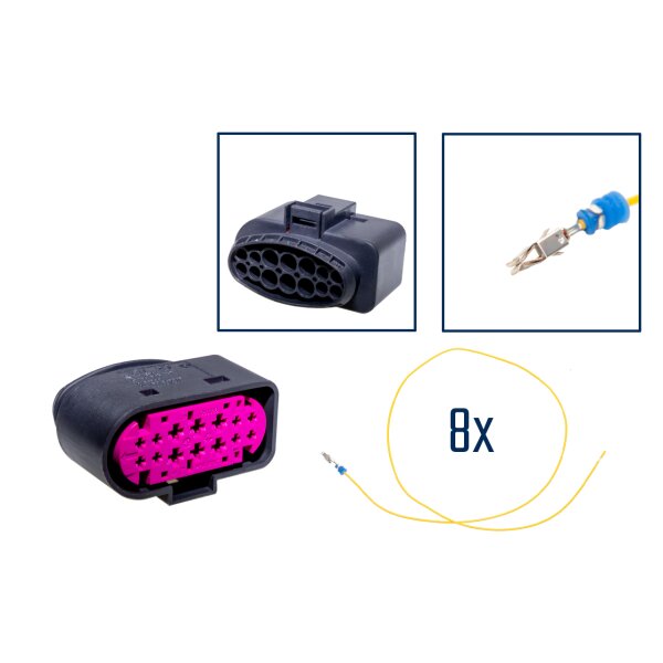 Reparatursatz Stecker 14 polig Buchsengehäuse VW 1J0 973 737 für VW Audi Seat Skoda