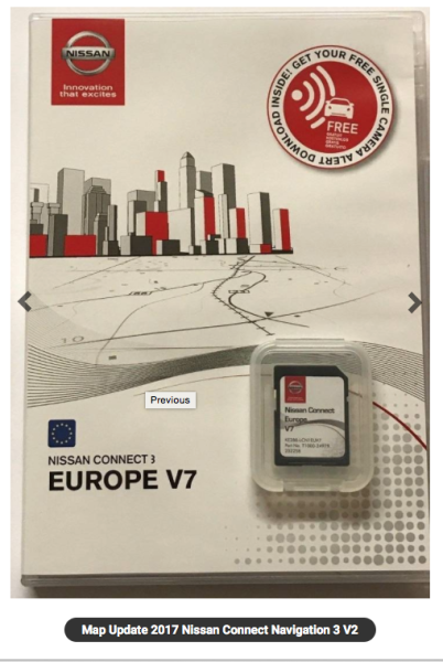 original Map Update 2017 Nissan Connect 3 Navigation 3 V5