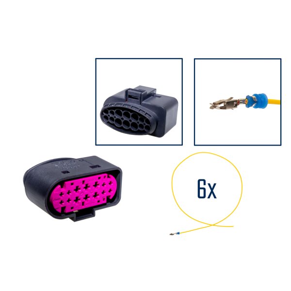 Reparatursatz Stecker 14 polig Buchsengehäuse VW 1J0 973 737 für VW Audi Seat Skoda