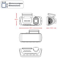 AMPIRE 2-Kanal-Dashcam DC3-PLUS mit Touchscreen, 4K Front, 1080p Heck, inkl. 64 GB