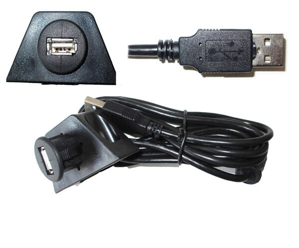 USB Kabel 2.0 Verlängerung A/Stecker A/Buchse Schwarz 2m mit Einbaubuchse