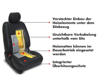 AMPIRE Sitzheizung, 2-stufig schaltbar mit Thermostat, 24...