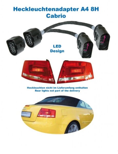 Adapter facelift Heckleuchten LED Audi A4 8H Cabrio