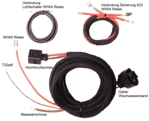 Kabelsatz SRA Scheinwerfer Reinigungsanlage Passat 3BG ohne Geber