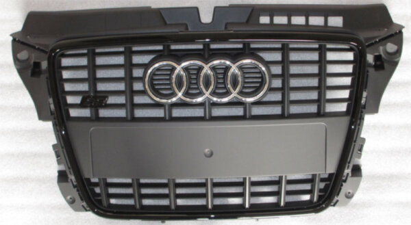 Audi Grill S3 schwarz + S3 Logo schwarz  komplett ab 2008 Facelift original