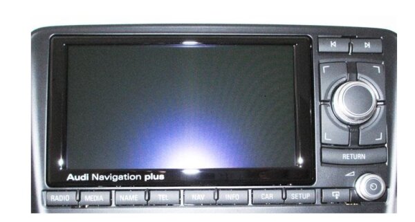 Audi A3 RNS-E Navigation Plus 8P0 035 193 Media neu Rahmen glänzend glanz